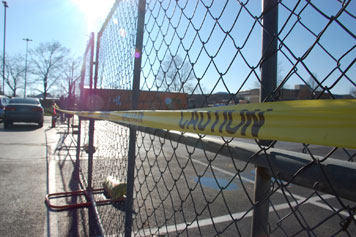Construction update fence and tape