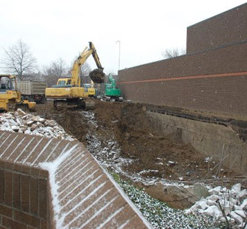 Construction update - digging in snow